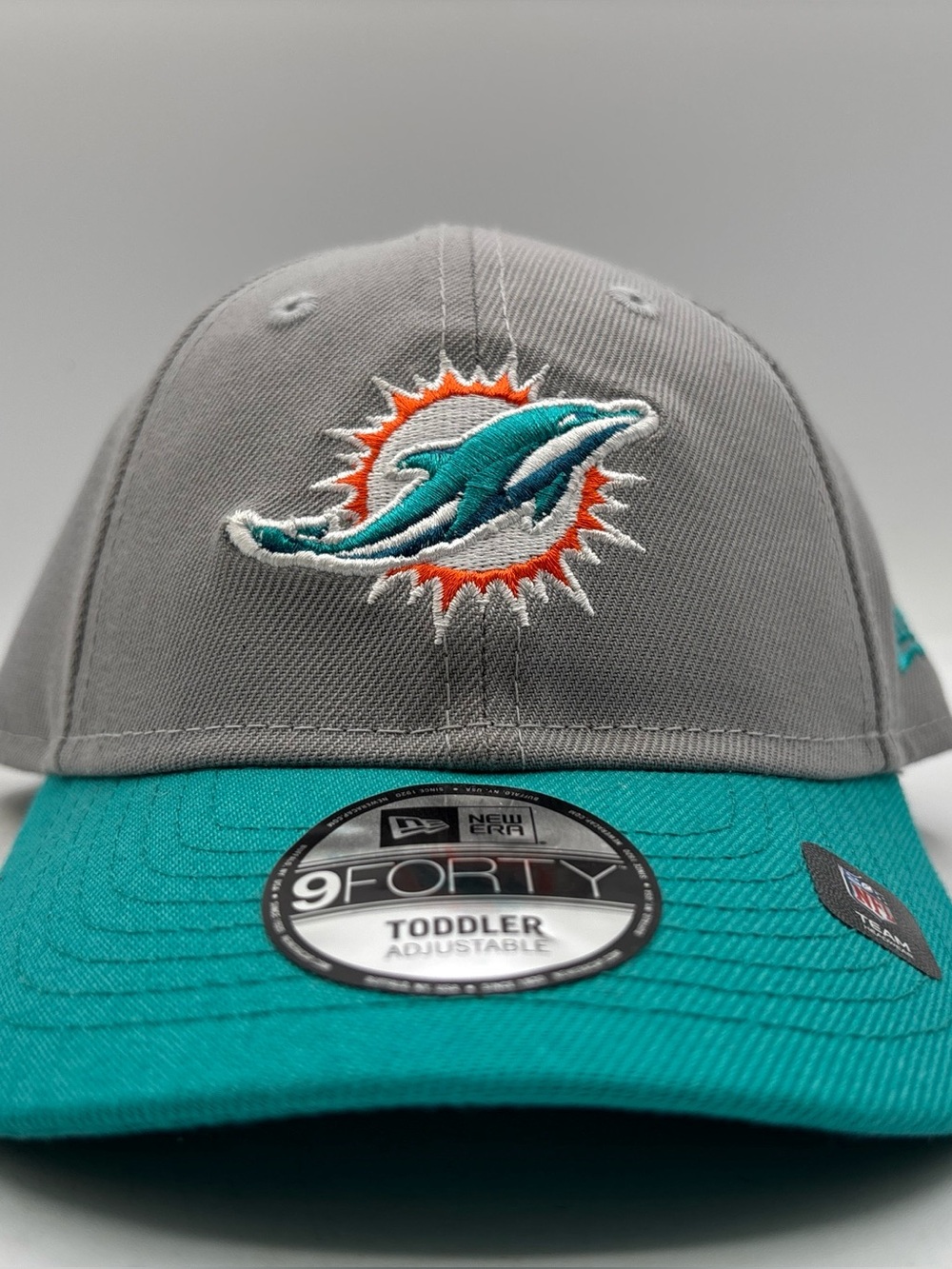 Miami Dolphins NFL New Era 9Forty Toddler Adjustable Hat Gray/Teal Team Cap OSFM